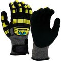 Pyramex Sandy Nitrile Gloves, HPPE A5 Cut TPR Hook & Loop, Size Small GL610CS